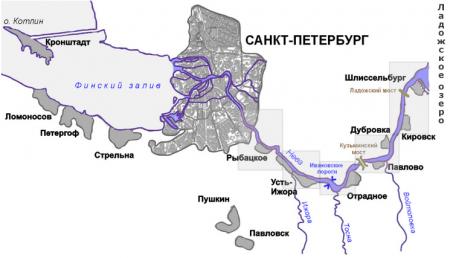 река Нева карта